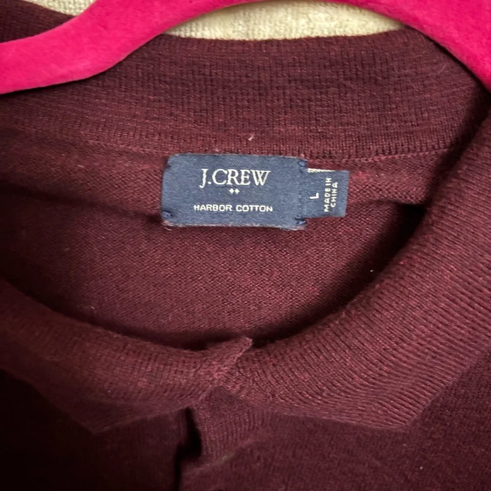 J. Crew Men's Deep Burgundy Polo Shirt